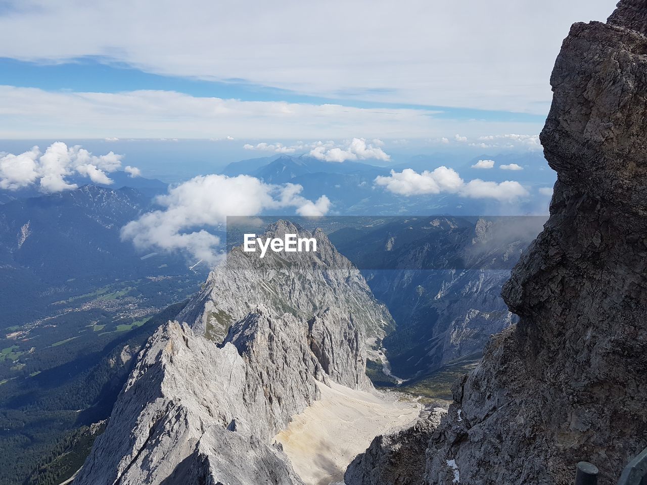 Top of the mountain, blue  sky, rocks