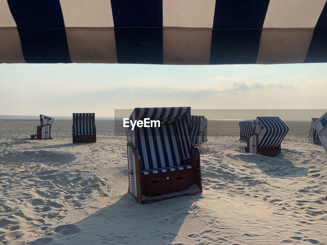 Hooded beach chairs on the island norderney