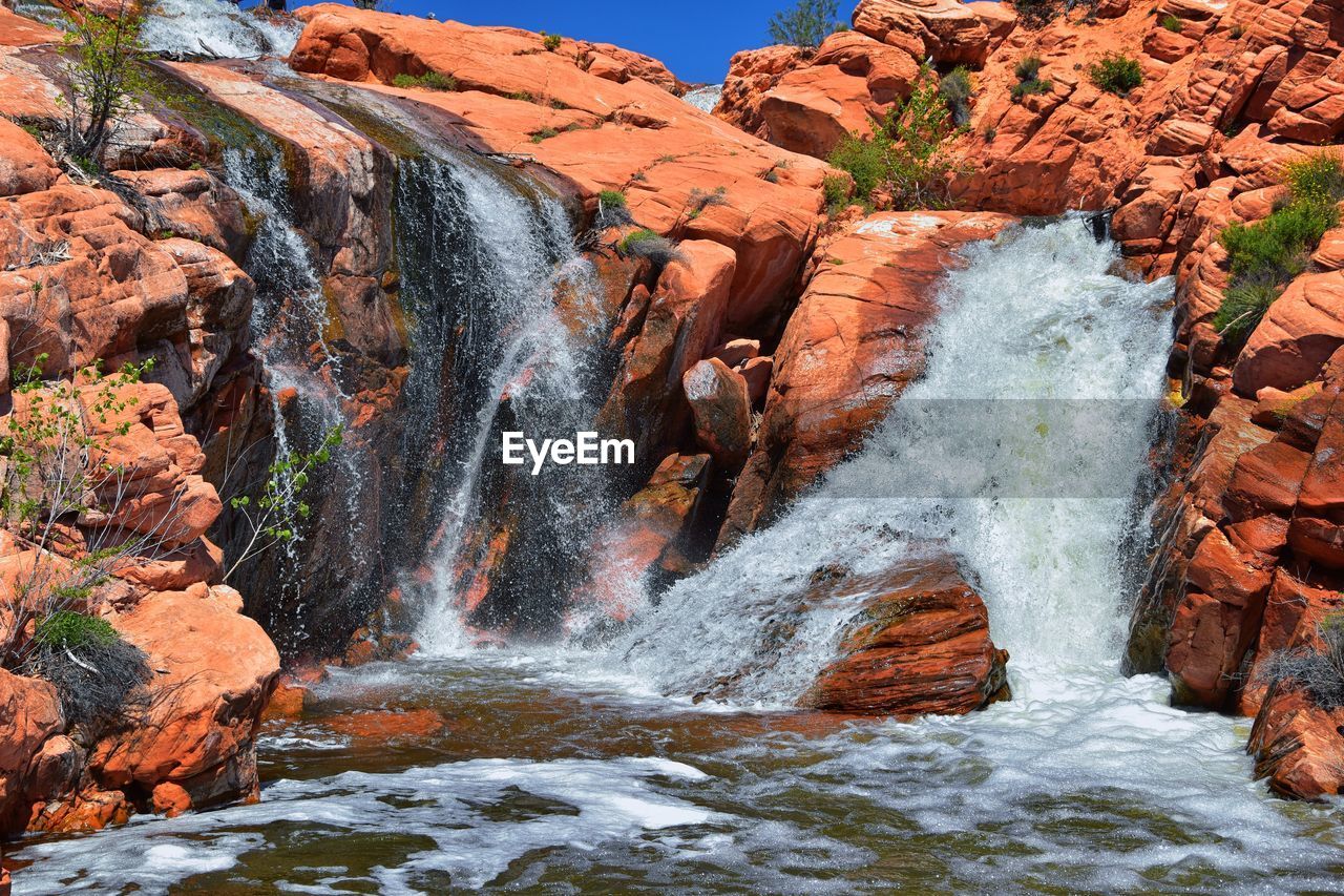 Gunlock state park reservoir falls, waterfall, utah by st george. united states.