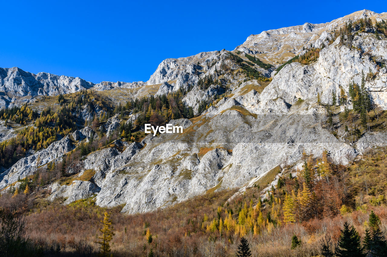 Scenic view of mountains against clear sky