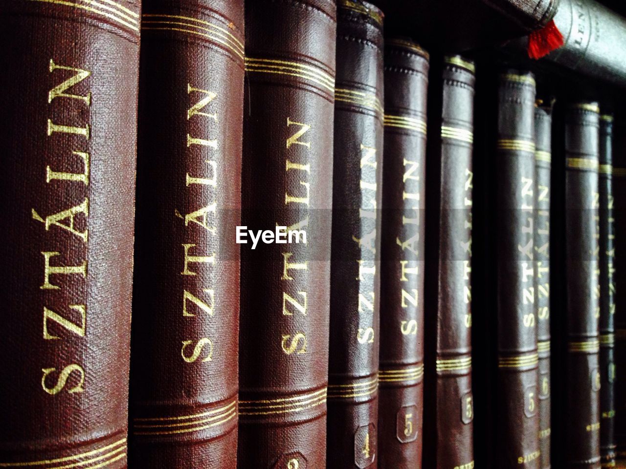 Books arranged in shelf