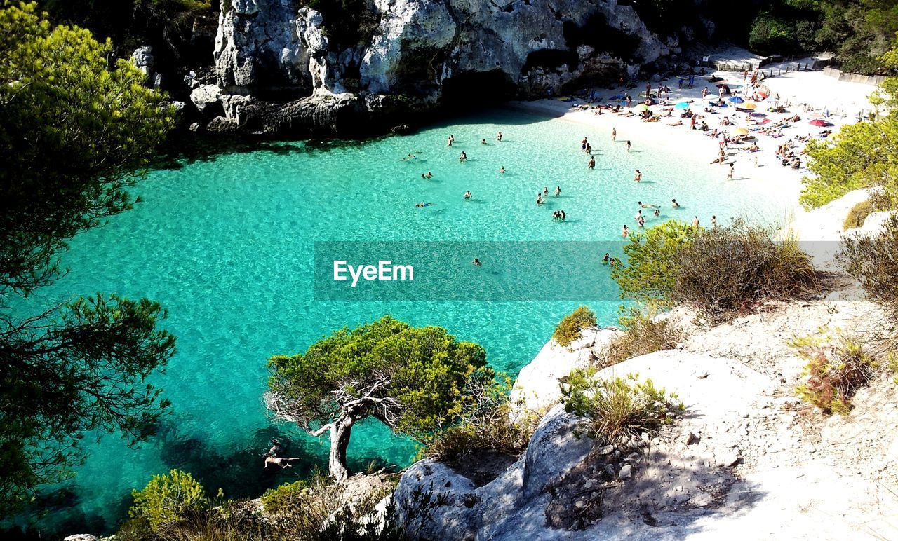 High angle view of beach