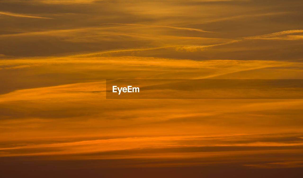 Scenic view of yellow sky during sunset