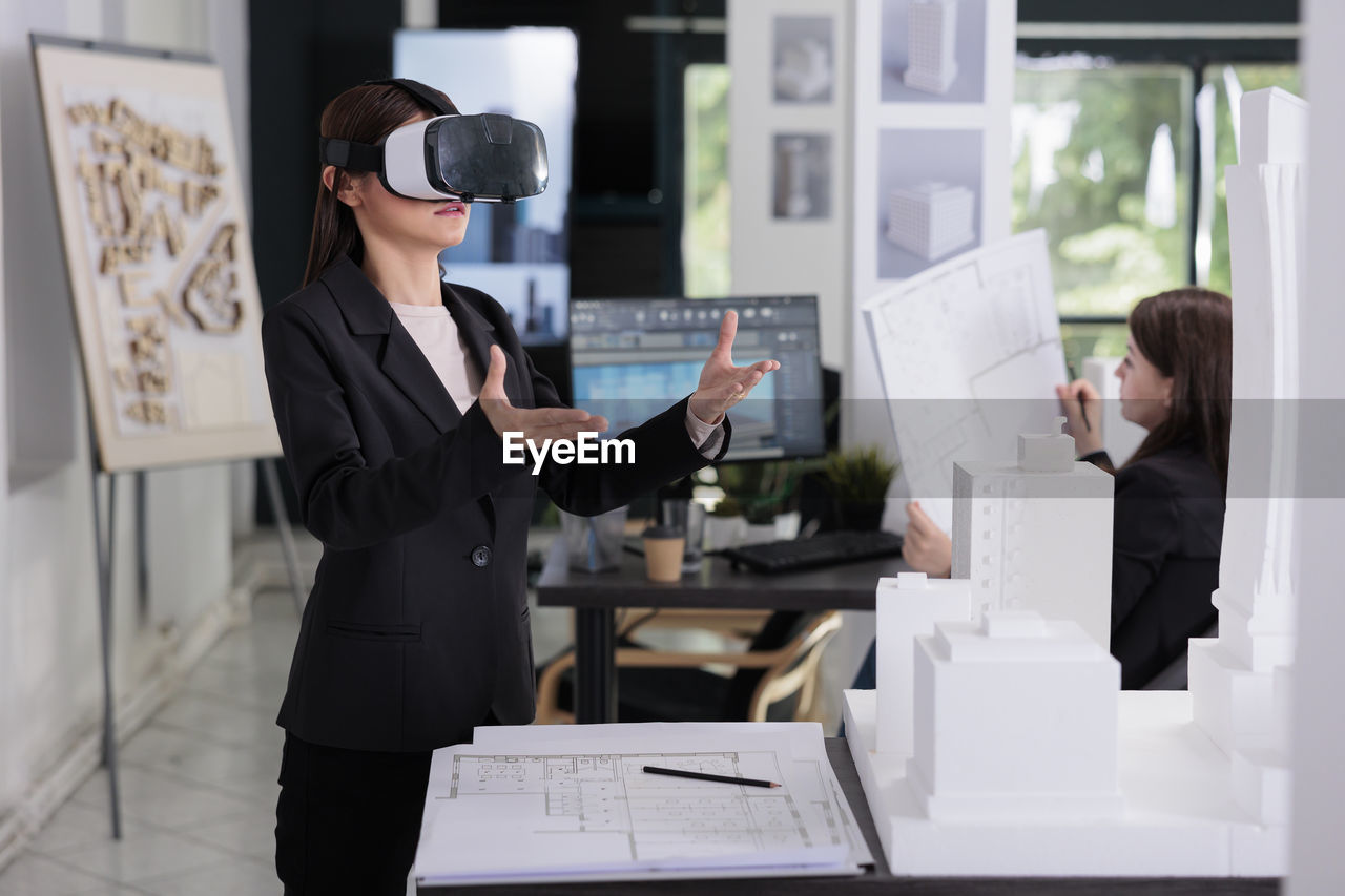 business colleagues working on table