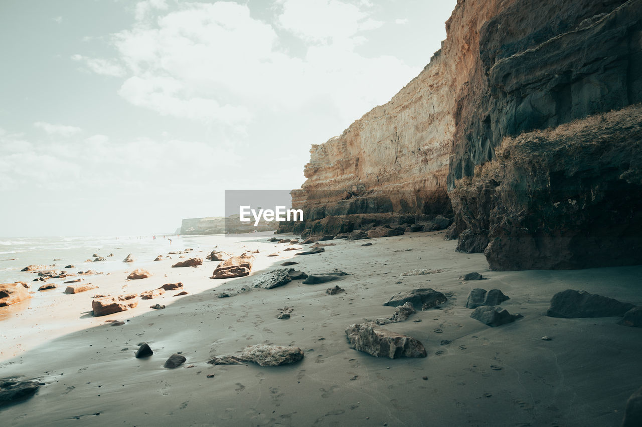 Scenic view of beach against sky