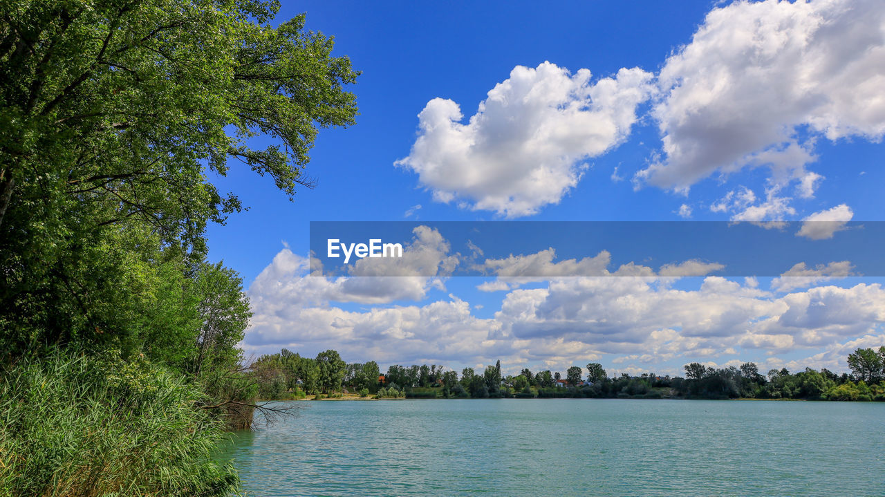 A swimming paradise inside the city of vienna in 22nd district in july 2020.