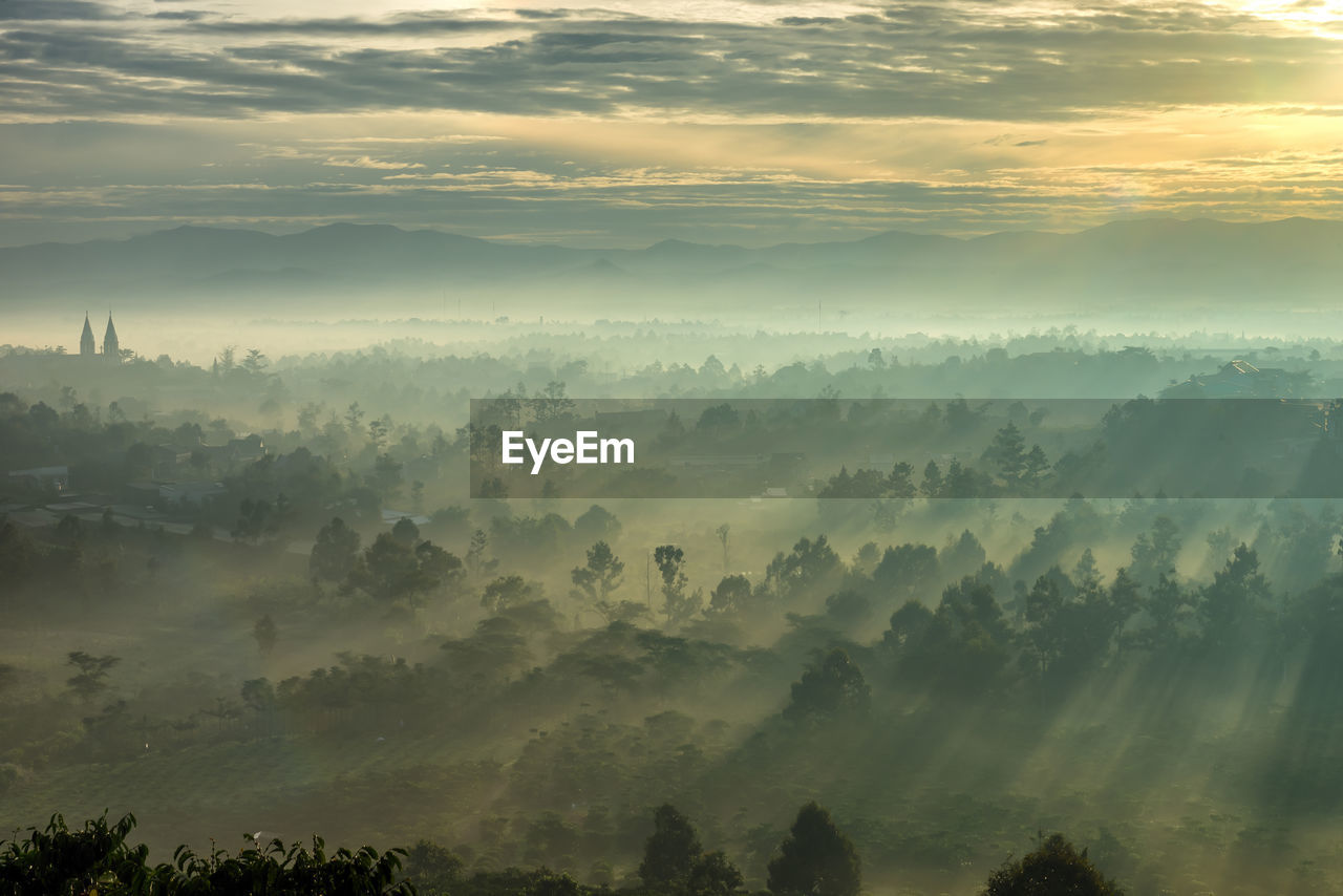 SCENIC VIEW OF LANDSCAPE AGAINST SKY DURING SUNSET