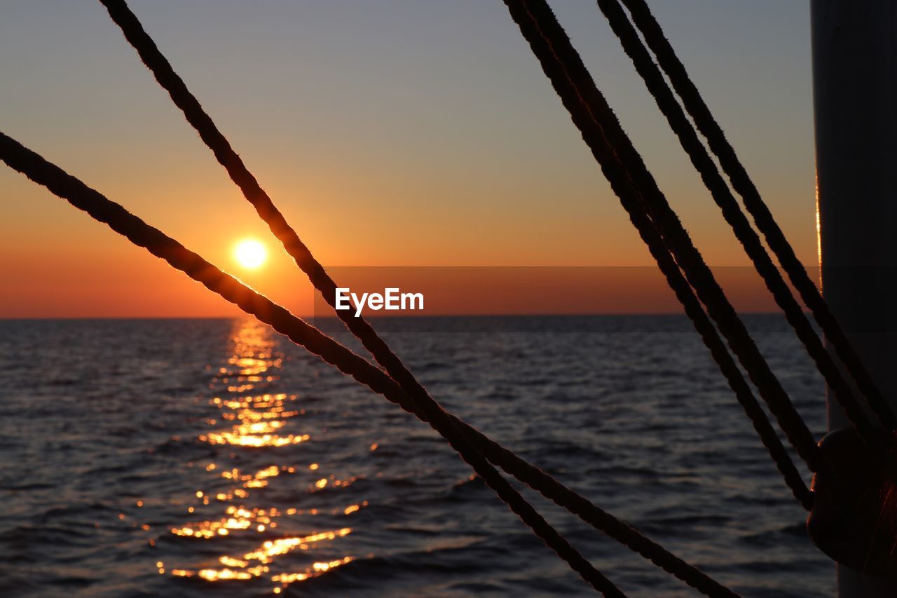 VIEW OF SEA AGAINST SKY DURING SUNSET