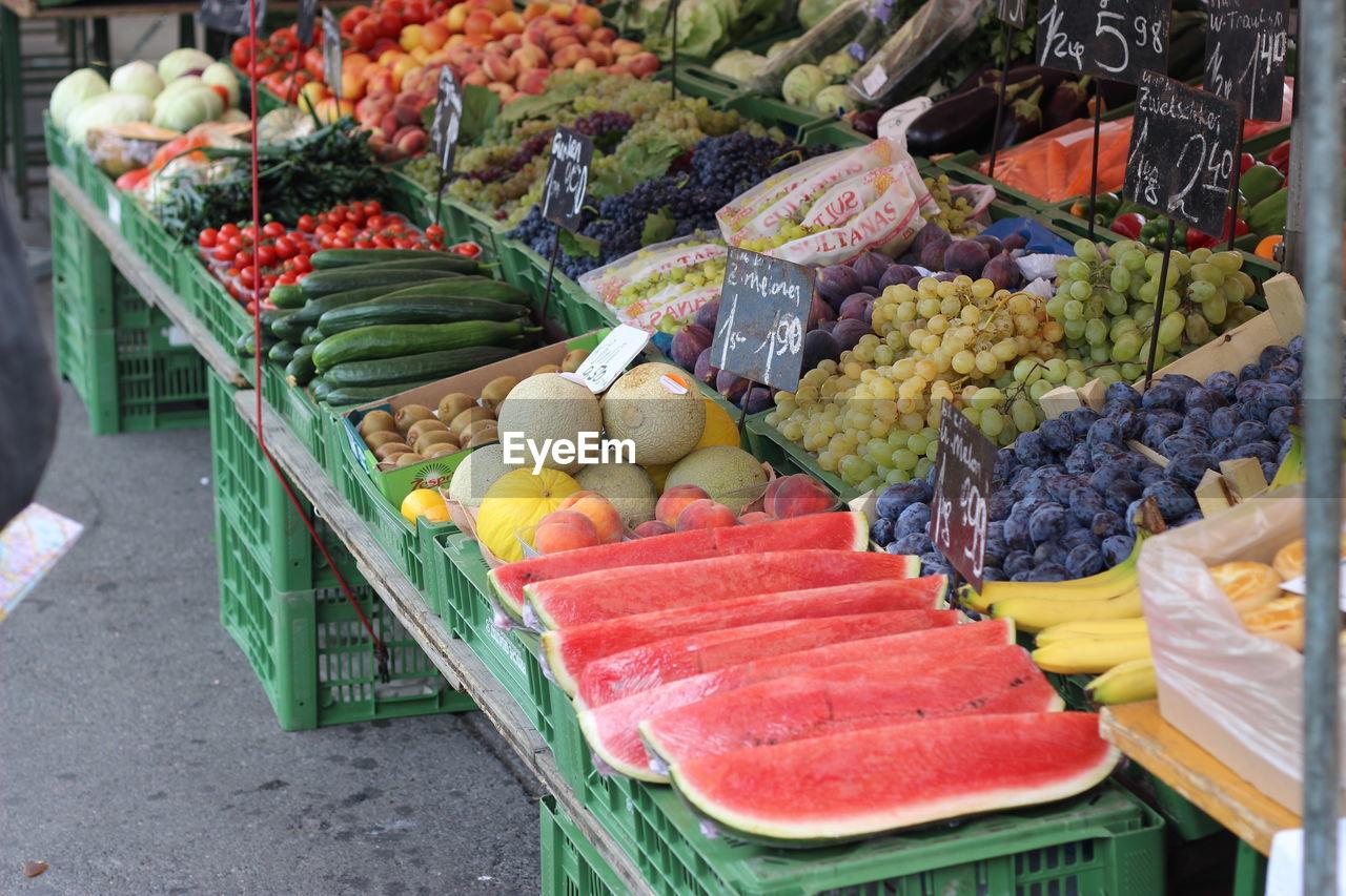 Fruits and vegetables at market