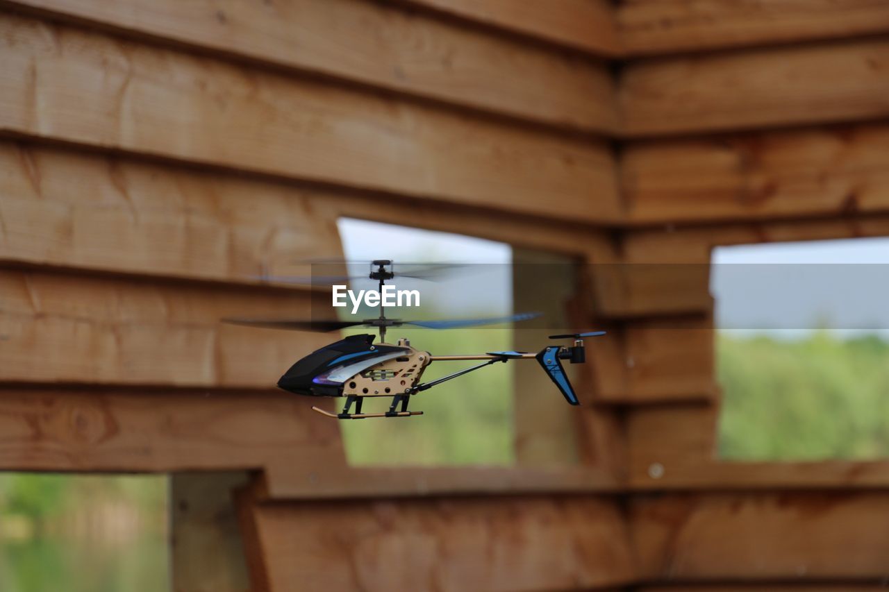 LOW ANGLE VIEW OF INSECT HANGING ON WOOD