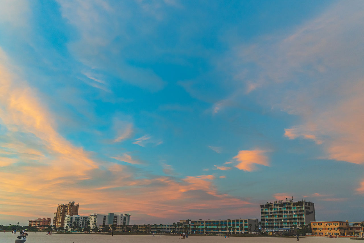 BUILDINGS IN CITY AGAINST CLOUDY SKY