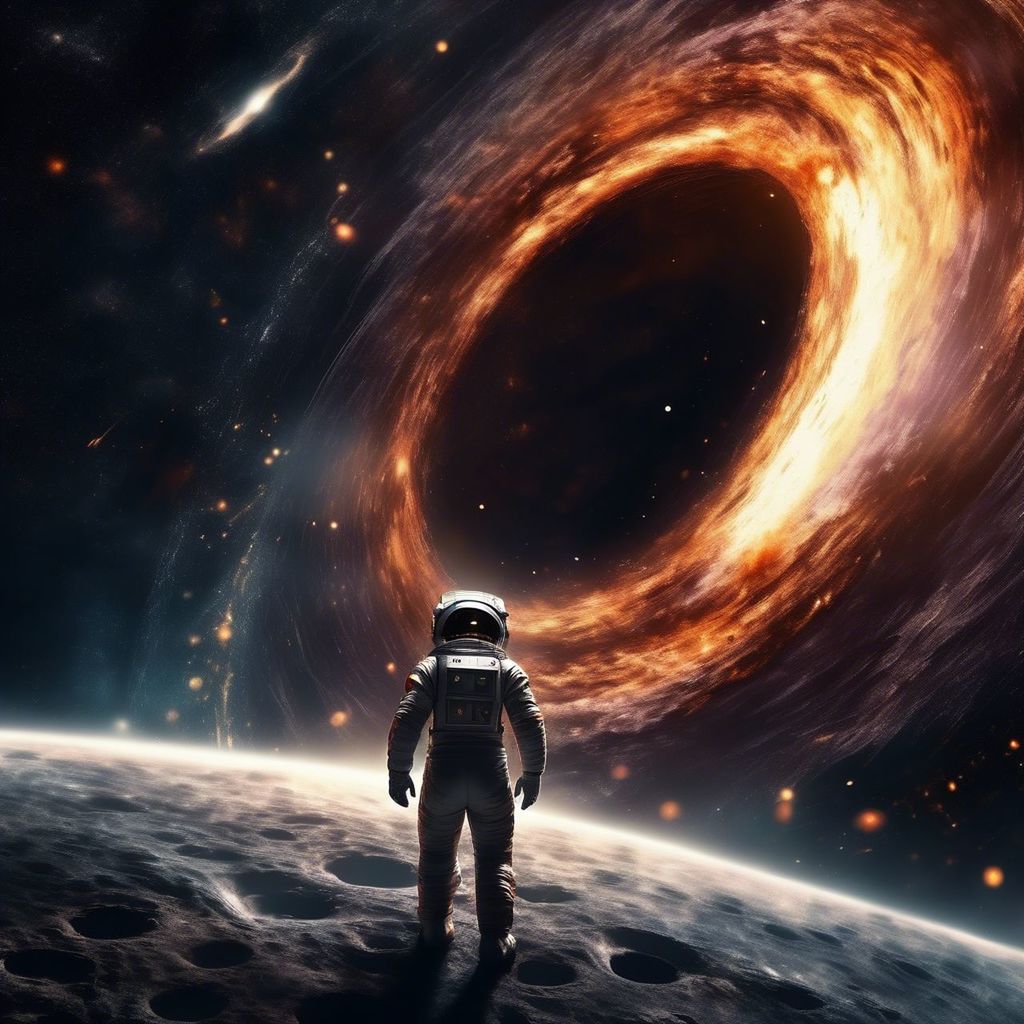 space, astronomy, star, one person, night, sky, outer space, nature, exploration, astronomical object, motion, adventure, planet, galaxy, screenshot, rear view, adult, full length, men, universe, illuminated, outdoors, science, long exposure, space exploration
