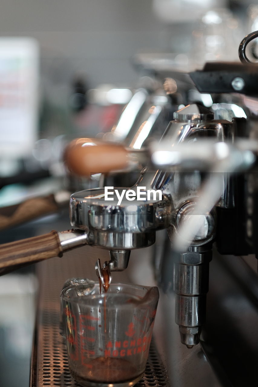 Close-up of coffee beans in cafe