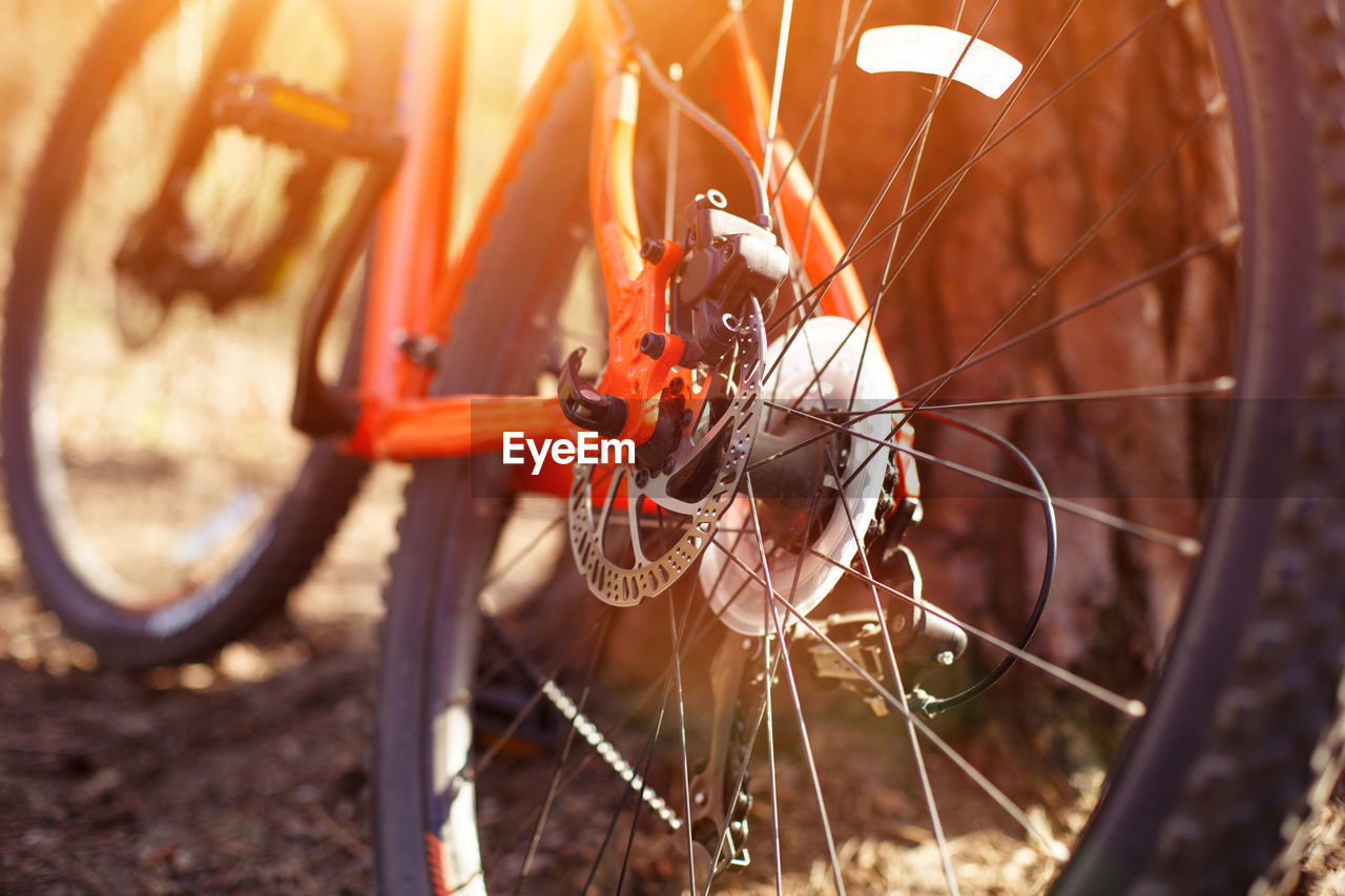 Close-up of bicycle wheel