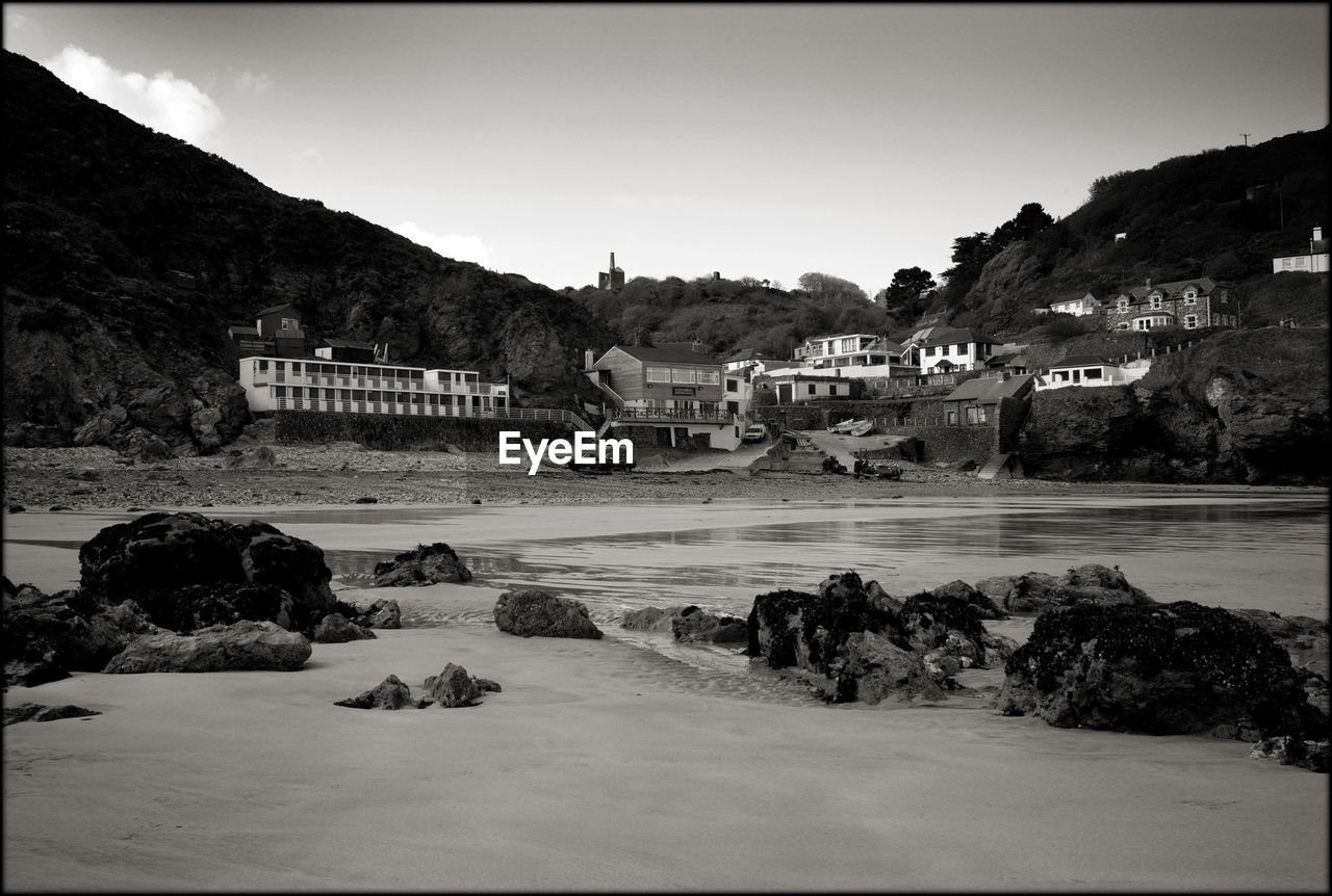 Houses at st agnes beach