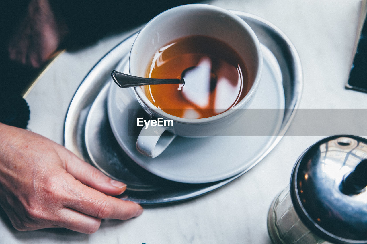 Close-up of herbal tea on table