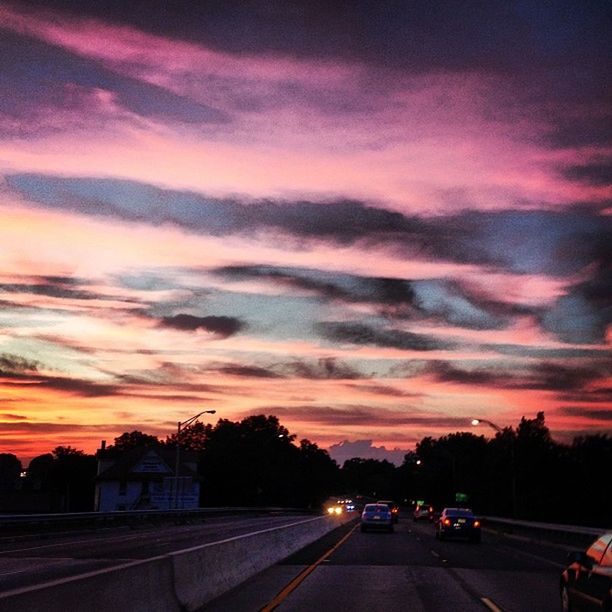 VIEW OF ROAD AT SUNSET