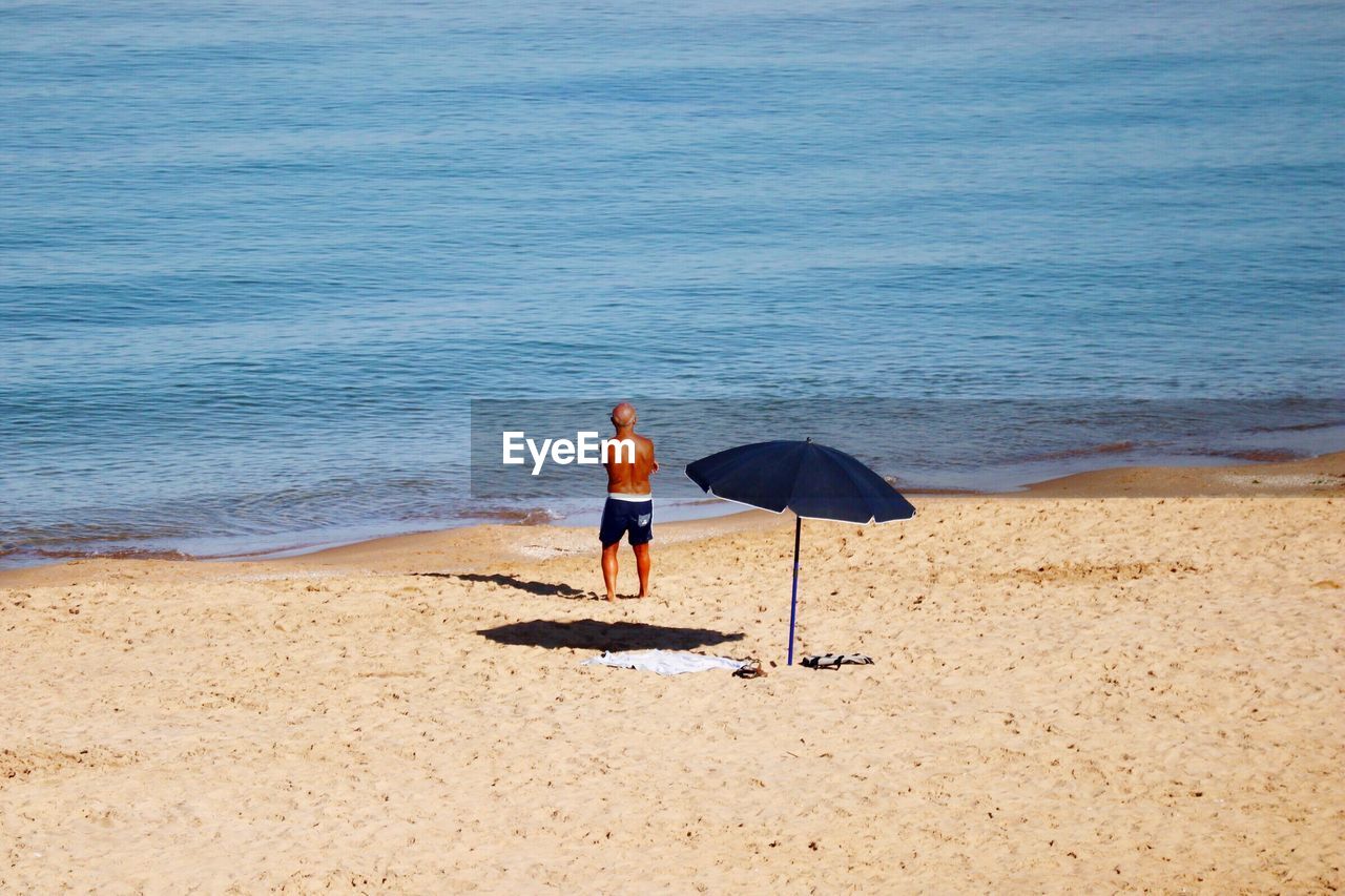 Full length of man standing on beach