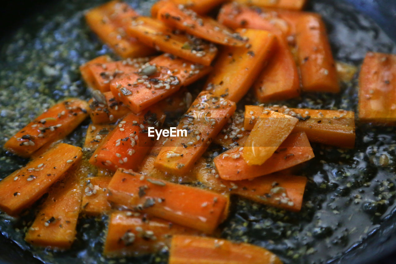 Close-up of cooked food in pan