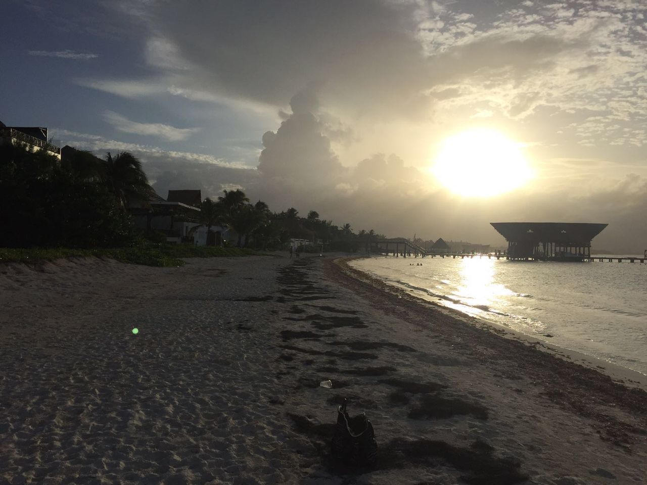 SCENIC VIEW OF SUNSET OVER SEA