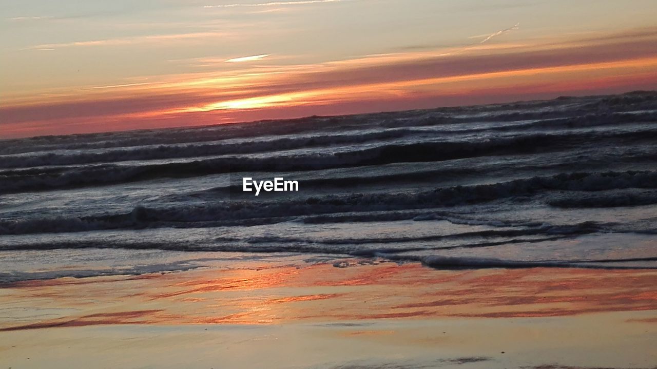 SCENIC VIEW OF SEA DURING SUNSET