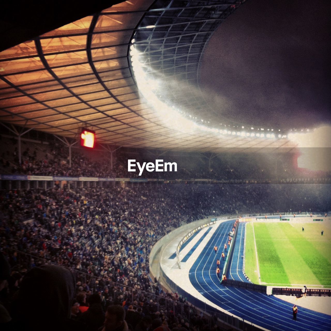 Crowd at olympiastadion during night