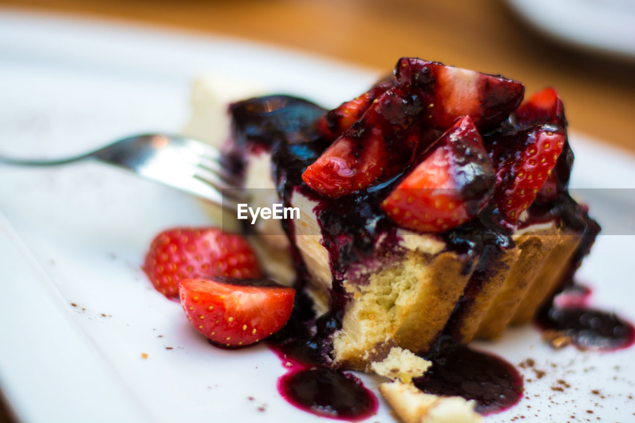 Close-up of dessert in plate