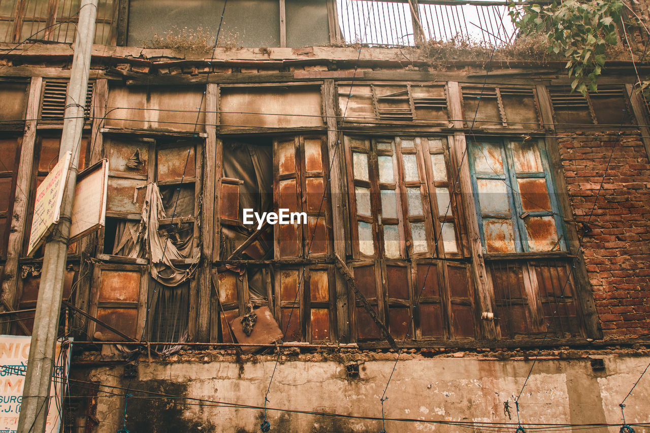 Low angle view of abandoned building