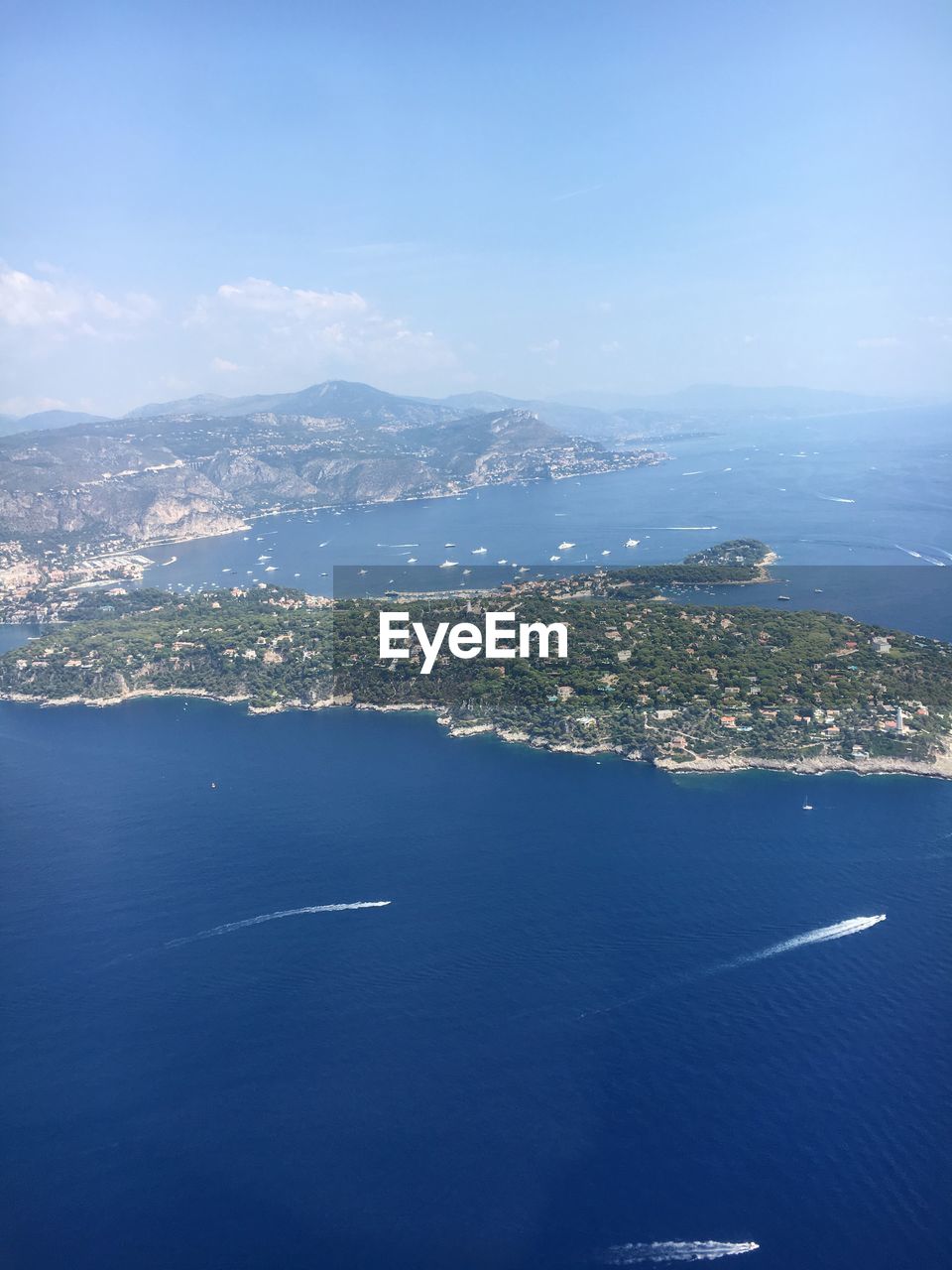 Aerial view of sea against sky