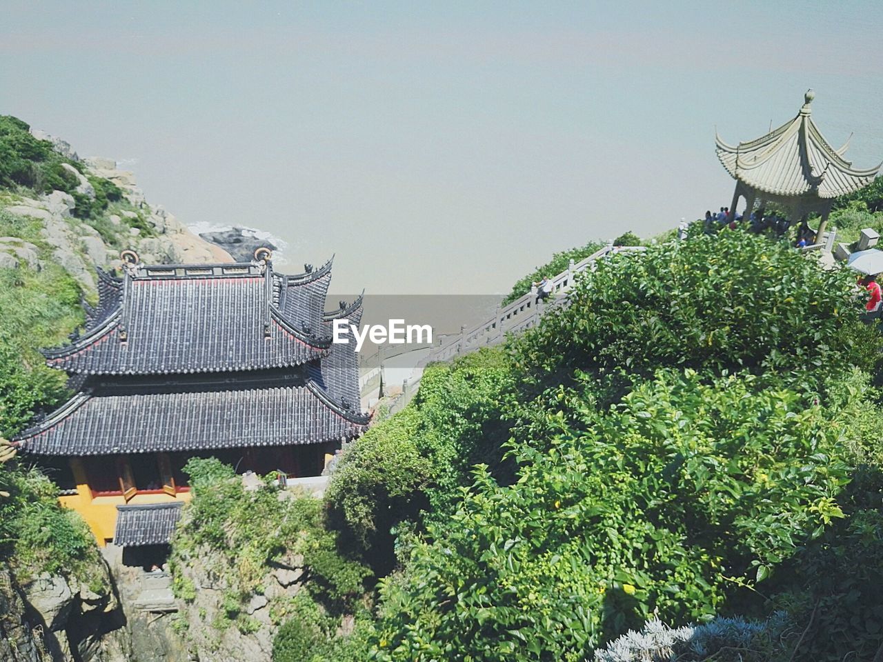 LOW ANGLE VIEW OF BUILT STRUCTURES AGAINST CLEAR SKY