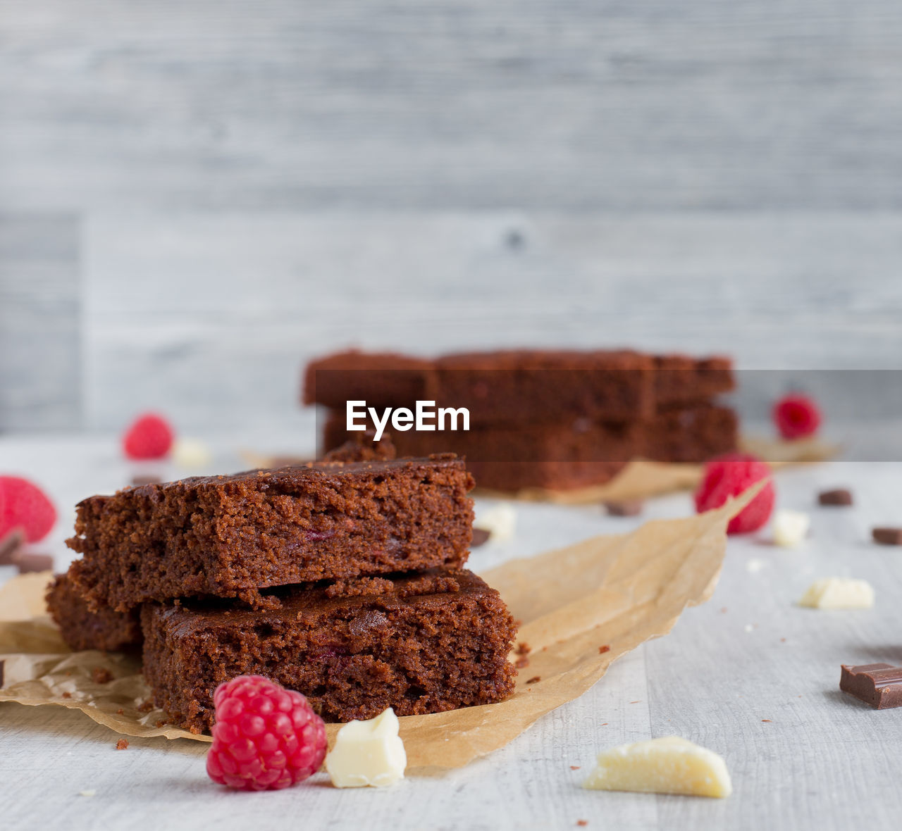 Close-up of chocolate cake on table