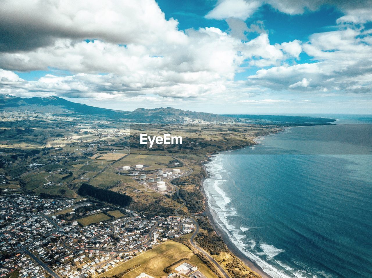 AERIAL VIEW OF SEA AND BAY