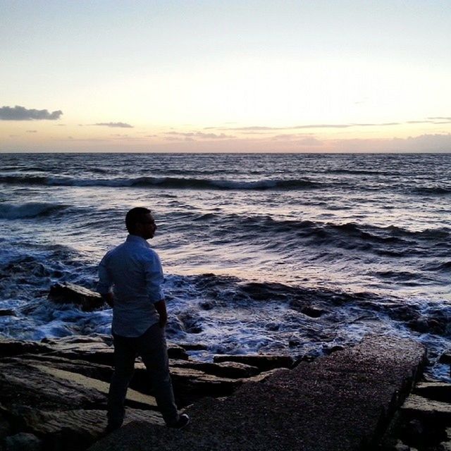 SCENIC VIEW OF SEA DURING SUNSET