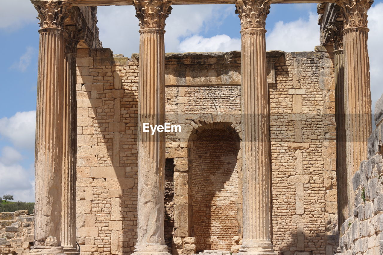 LOW ANGLE VIEW OF HISTORIC TEMPLE