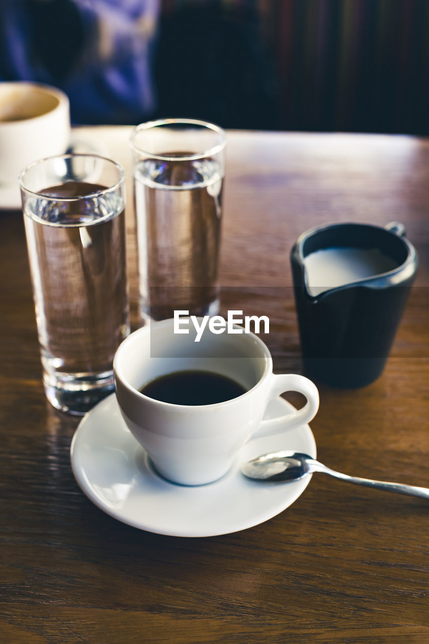 Coffee cup on table