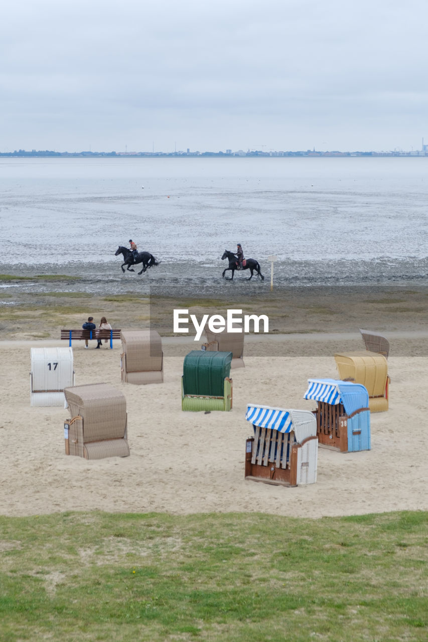 VIEW OF HOODED BEACH CHAIRS