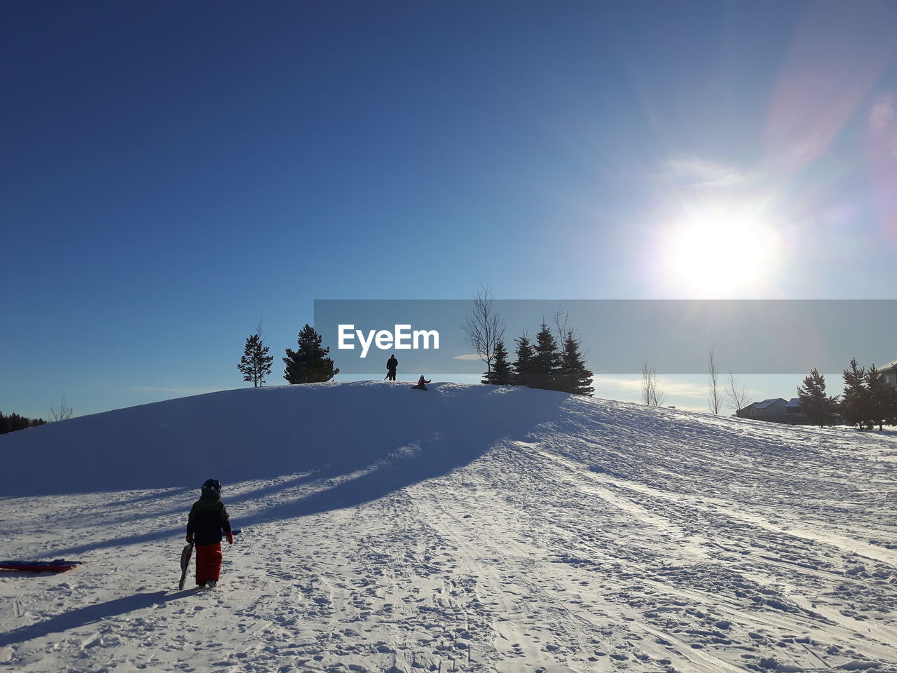 Scenic view of snow covered mountain against sky