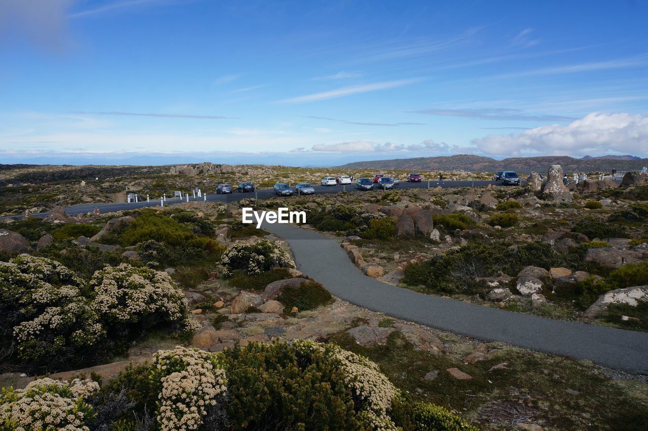 High angle view of landscape against sky