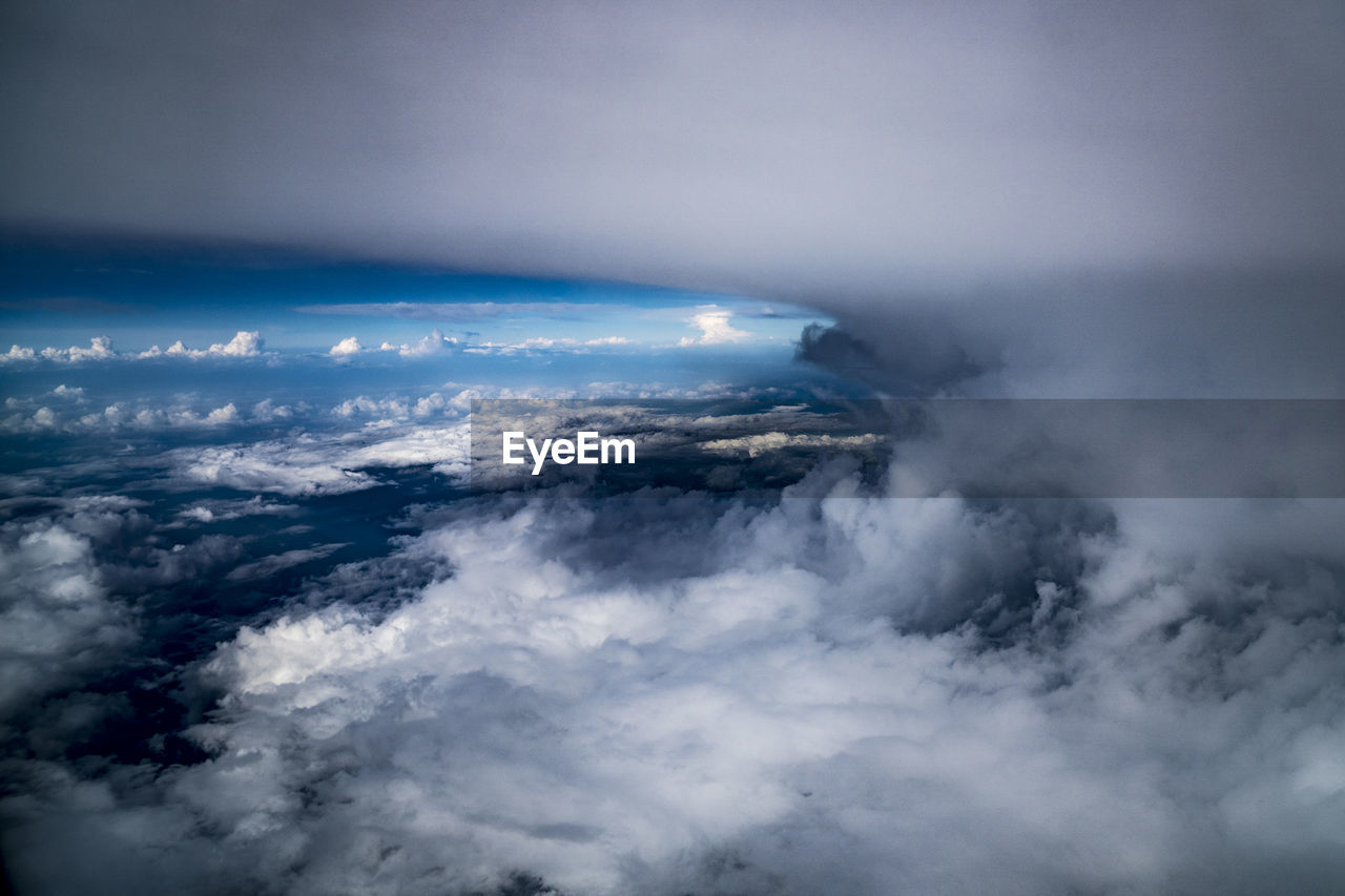 Aerial view of sea against sky