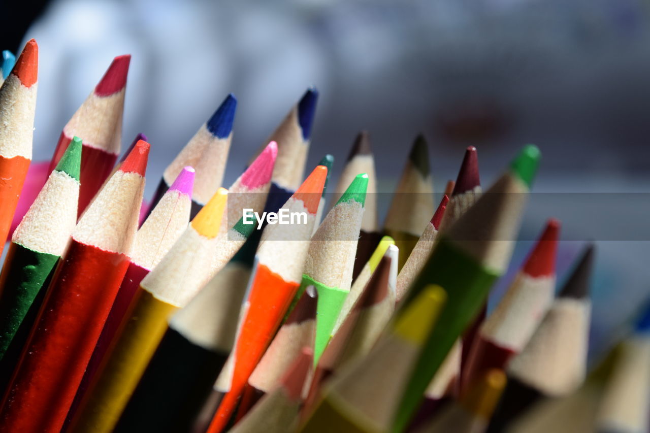Close-up of colored pencils
