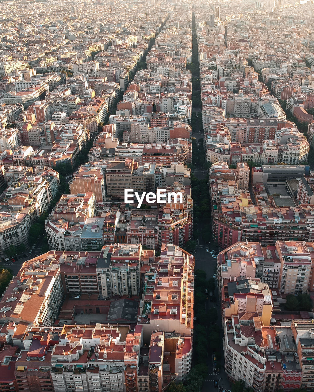 Aerial view of buildings in city