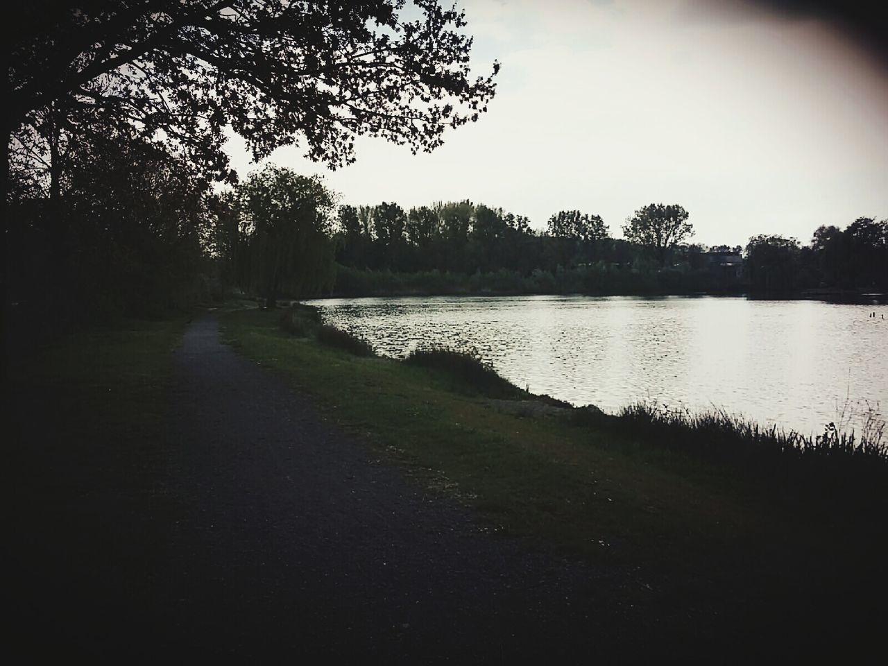 VIEW OF LAKE AGAINST CLEAR SKY