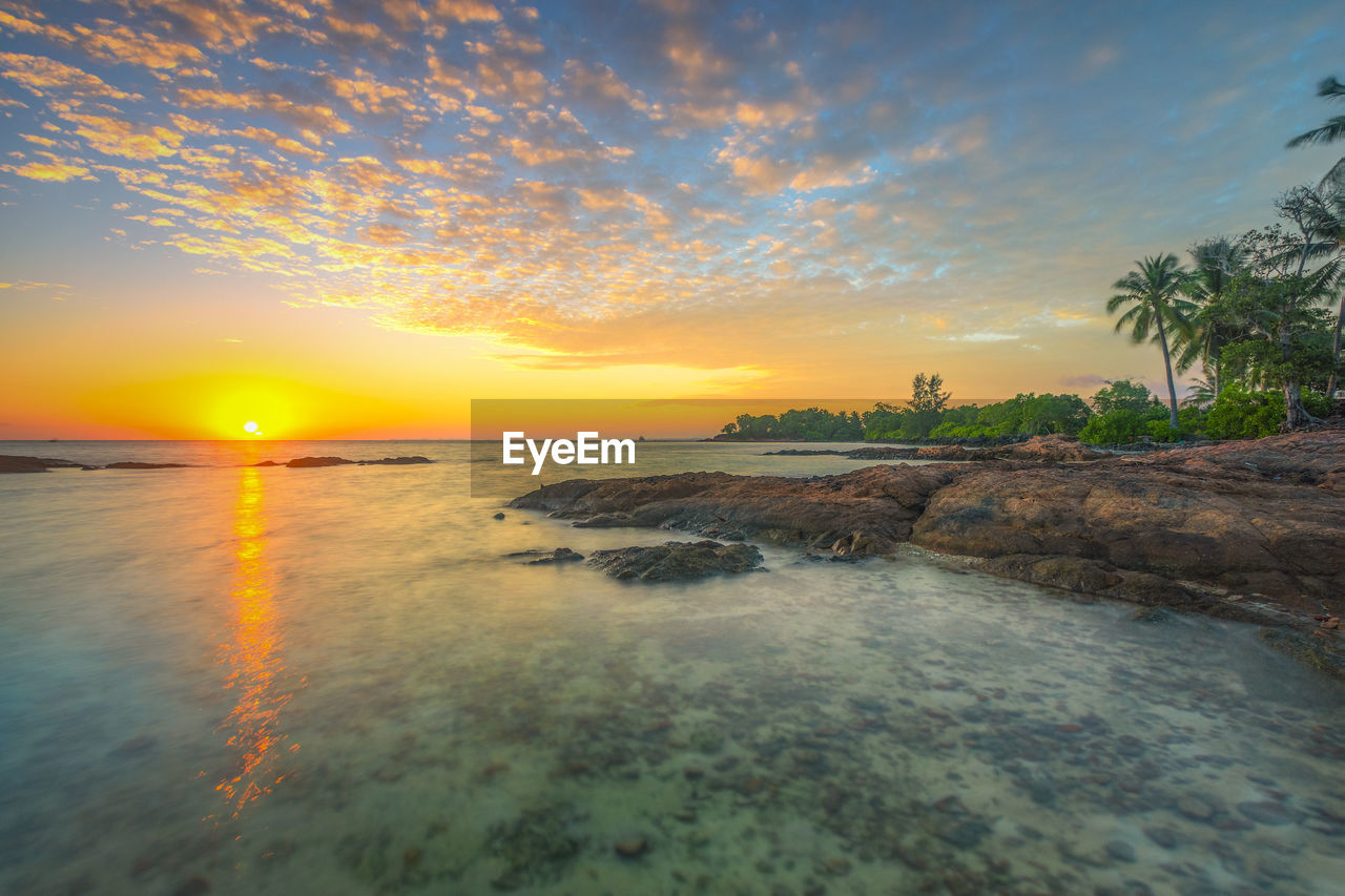 SCENIC VIEW OF SEA DURING SUNSET