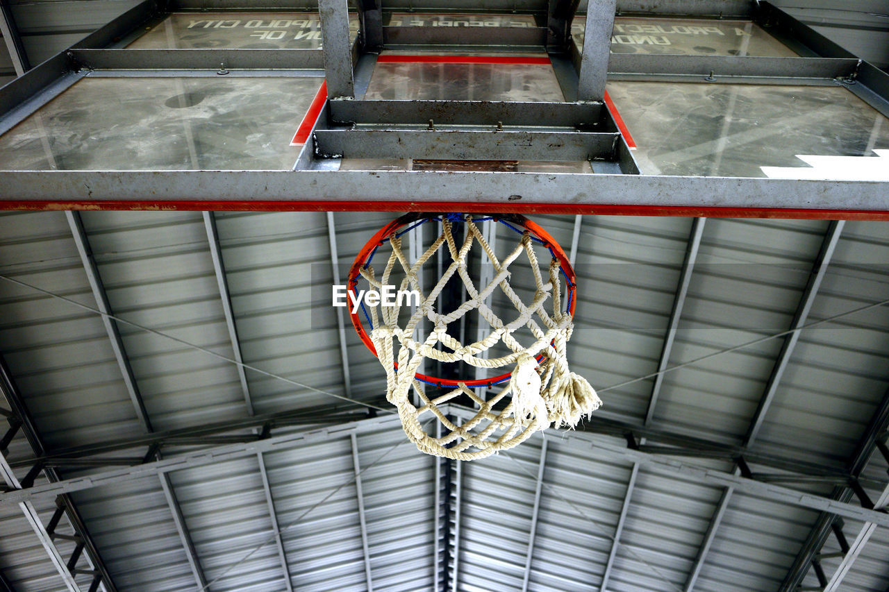 DIRECTLY ABOVE VIEW OF BASKETBALL HOOP