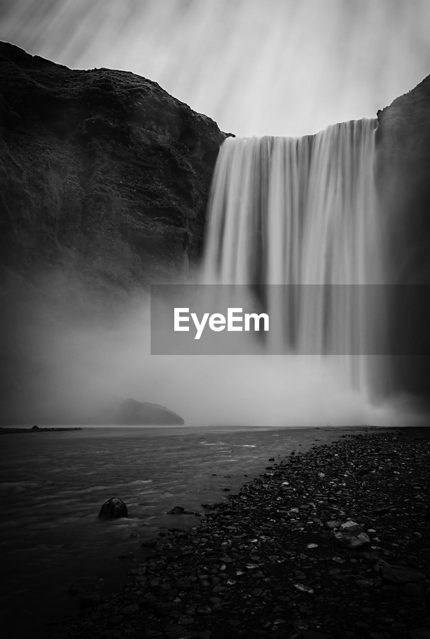 Idyllic view of skogafoss waterfall