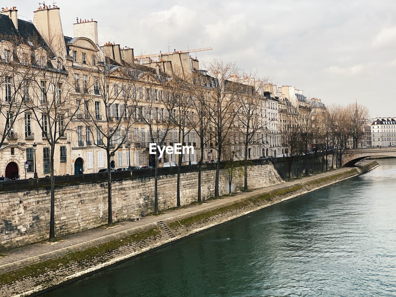 Paris cityscape and city life, seive river, riverbanks and bridge, paris center, ile saint louis 