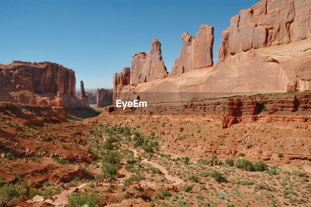 Scenic view of the park avenue formation in arches national park, utah, usa