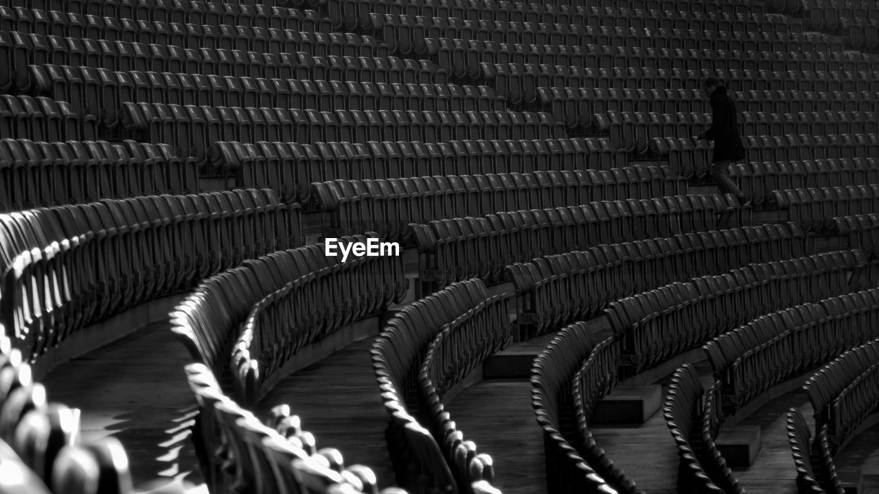 View of empty chairs in stadium