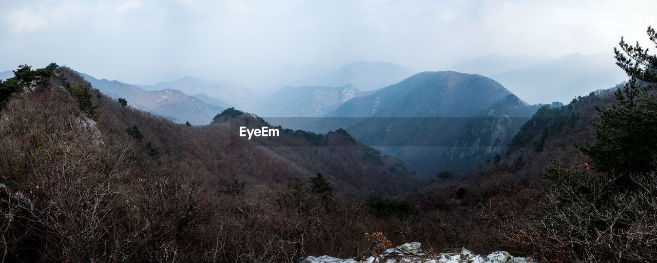 Scenic view of mountains against sky