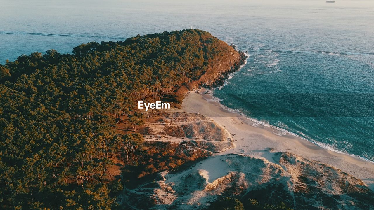 High angle view of sea against sky